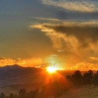 sunset over peaks 