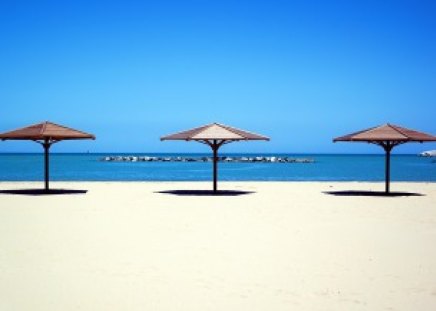 Three Beach Umbrella - umbrella, beach