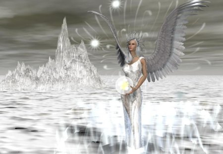 fantasy fairy - fairy, iceberg, wings