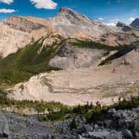 Bow Glacier Falls To Bow Lake