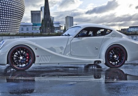 beautiful morgan hdr - globe, white, car, hdr, city, wet