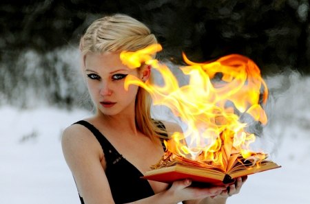 Notebook on fire - new, image, wallpaper, color