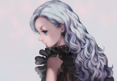 Girl - Girl, manga, white, hair