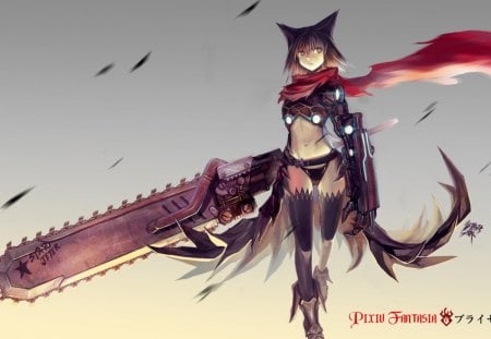 Pixiv Fantasia - girl, animal ears, sword, cant think of a fourth, pixiv fantasia