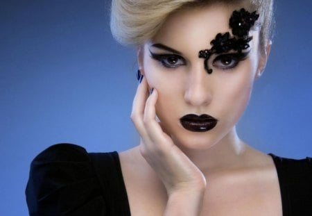 Fashion - fashion, woman, black, blonde