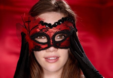 Masquerade girl - wearing, mascara, girl, cool