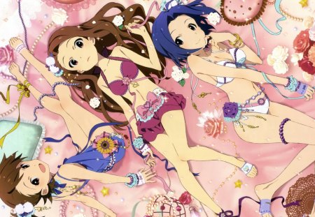 ~All Dolled Up~ - girls, pretty, roses, idolmaster, anime, beads, lace, ribbons