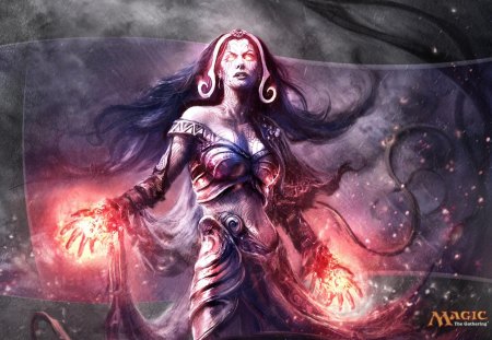 Dark enchantress - stars, dark, enchantress, magic, night, fantasy, spell, tattoos