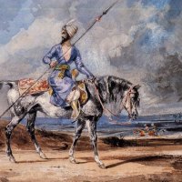A Turkish Man on a Grey Horse by Eugene Delacroix