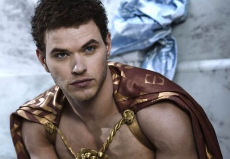 Kellan Lutz - actor, gladiator, blue, red, kellan lutz, movie, golden, man