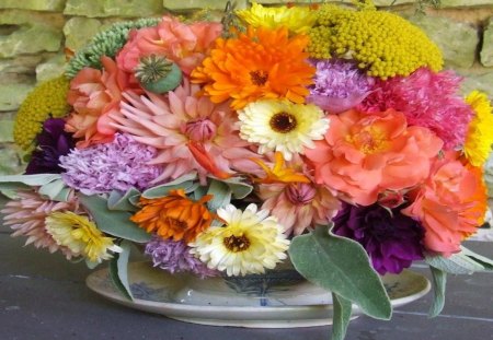 Colorful Flowers - colorful, bright, white, purple, pretty, yellow, floral, pink, beautiful, orange, flowers, colors, daisies