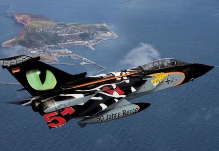 Tornado - aircraft, tornado, eye, sea