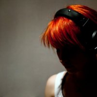 redhead and music