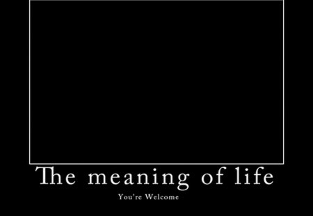 Meaning of life - blank, black, meaning of life, poster