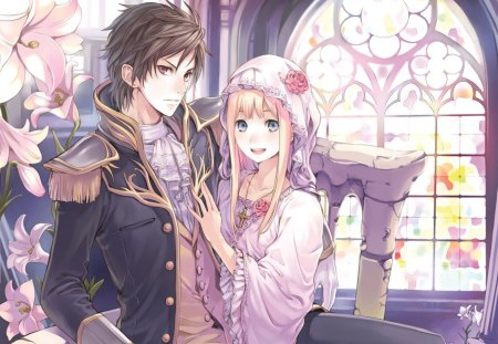 ♡ Love ♡ - pretty, female, romantic, window, blossom, romance, light, happy, nice, veil, hot, beauty, love, flower, petals, cute, floral, sexy, anime, guy, long hair, boy, male, short hair, anime girl, beautiful, girl, lovely, sweet, smile, handsome, lover, couple