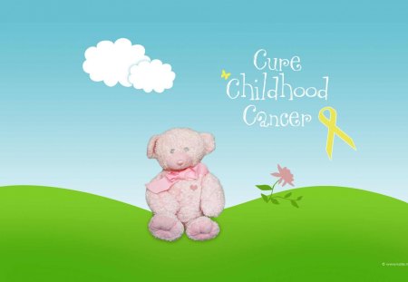 Childhood Cancer Awareness - children, child, cancer, awareness, teddybear, yellow, childhood cancer, ribbons