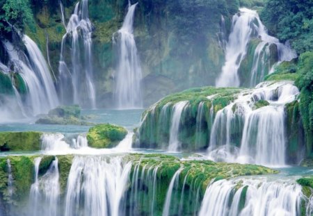 Amazing Green - water, nature, waterfall, green