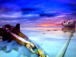 LOW TIDE BEACH at  DUSK