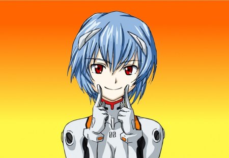 don't worry be happy - face, evangelion, anime, smile, rei ayanami