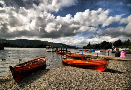 beach boats - canoes, fun, beach, boats