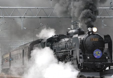 train kept a rollin - black, locomotive, train, photography, smoke, vehicle