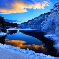 BLUE AND GOLD REFLECTION OF SKY