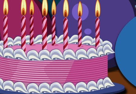 birthday-cake - candale, vector, ab, pink