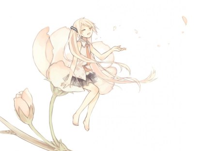 ~Sakura Miku~ - vocaloid, petals, anime, flowers, sakura miku, spring