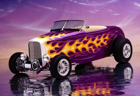 Ford Roadster - flame, ford, car, roadster