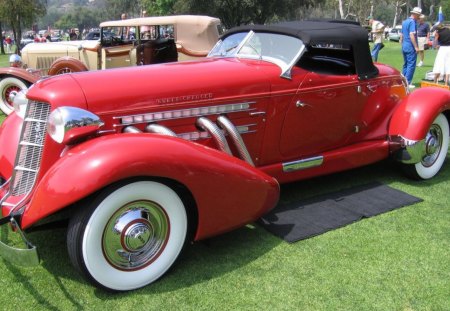 1936 auburn boattail speedster - grass, auburn, car, road