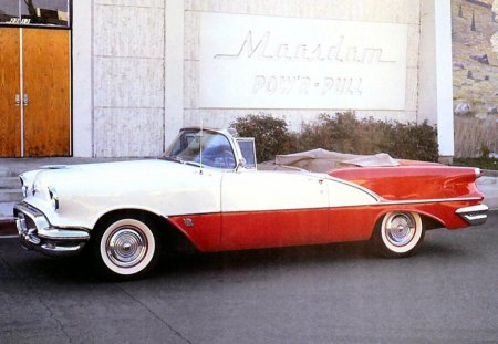 1956 oldsmobile_super_88 - house, car, convertible, oldsmovil