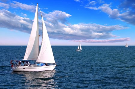 *** Sailing on the ocean *** - sailing, nature, blue, landscape, ocean, sky