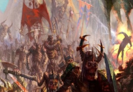 A Dark Army - fire, undead, undead army, trolls