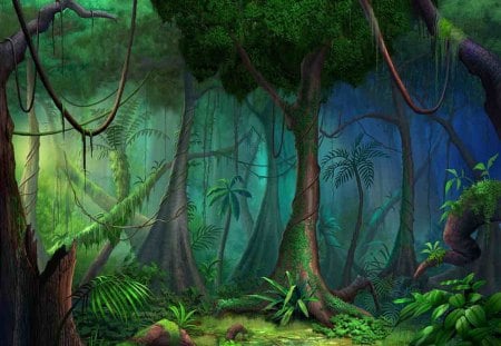 Mystic Forrest - pretty, trees, fantasy, forrest, green, mystic, magical