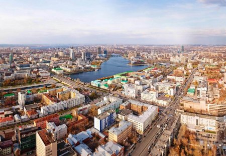 beautiful city view - city, bridges, view, river