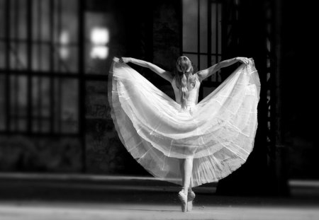 Ballerina - black, wp, white, ballerina, photography, bw, ballet, dance