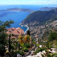 fabulous mountain view of seaside town