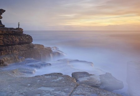 Seeing a million miles - seaside, clouds, dusk, cliffs, landscapes