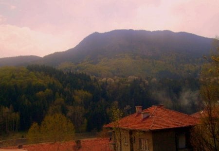 Nice - photo, nice, photography, fog, house, trees, nature, mountain, bulgaria