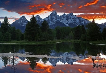 Mountain View 1 - reflections, mountains, landscpes, sky