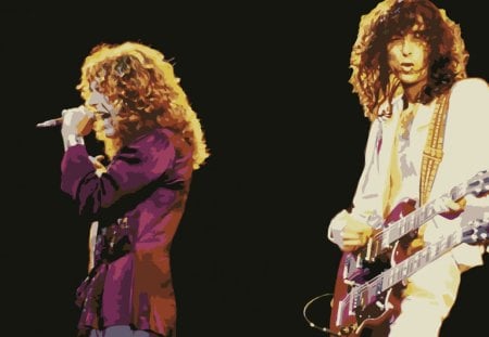 Led Zeppelin painted - jimmy page, led zeppelin, music, rock, robert plant