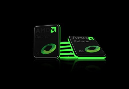 AMD  Opteron - 64, Black, Glow, Green