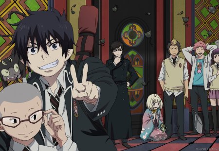 Blue Exorcist - Rin Okumura, Yukio Okumura, Ao No Exorcist, Konekomaru Miwa