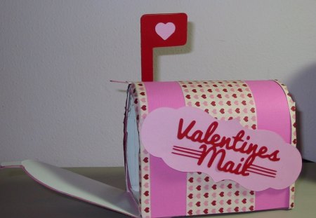 Valentine mailbox - pretty, mailbox, pink, flag