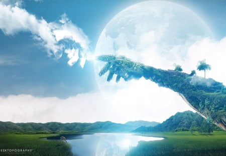 Planet Landscape - abstract planet, fantasy world, Planet Landscape, fantasy planet