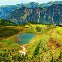 Emerald mountain lake