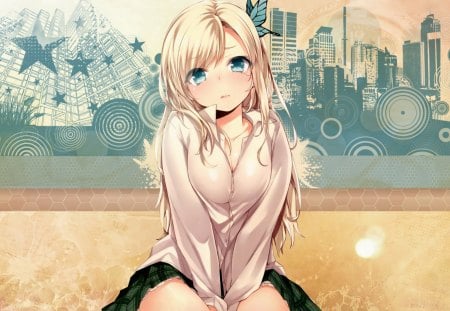 Im Scared - anime, city, sexy, girl