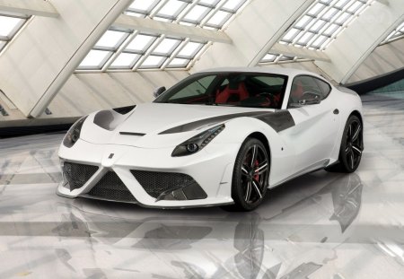 Ferrari-F 12-Stallone - sports car, white, black wheels, ferrari