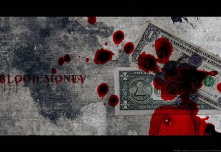 Blood Money - money, texture, blood, black