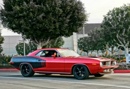 Plymouth Barracuda - red, plymouth, barracuda, car